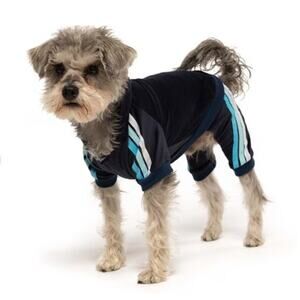 FabDog Navy Blue Striped Imitation Tracksuit Pet Clothing